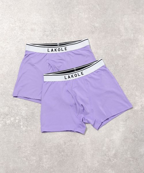LAKOLE 【2枚セット】無地ロゴボクサーパンツ パープル L メンズグッズ ラコレ 133525 and ST アンドエスティ(旧ドットエスティ) LAKOLE 【2枚セット】無地ロゴボクサーパンツ パープル L メンズグッズ ラコレ 133525 and ST アンドエスティ(旧ドットエスティ)