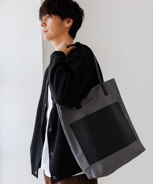 LAKOLE キャンバスコンビトートバッグ グレー FREE メンズグッズ ラコレ 138661 and ST アンドエスティ(旧ドットエスティ) LAKOLE キャンバスコンビトートバッグ グレー FREE メンズグッズ ラコレ 138661 and ST アンドエスティ(旧ドットエスティ)