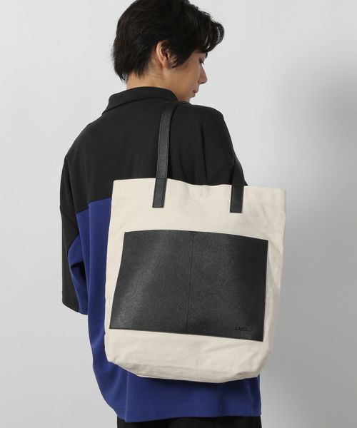 LAKOLE キャンバスコンビトートバッグ ライトベージュ FREE メンズグッズ ラコレ 138661 and ST アンドエスティ(旧ドットエスティ) LAKOLE キャンバスコンビトートバッグ ライトベージュ FREE メンズグッズ ラコレ 138661 and ST アンドエスティ(旧ドットエスティ)