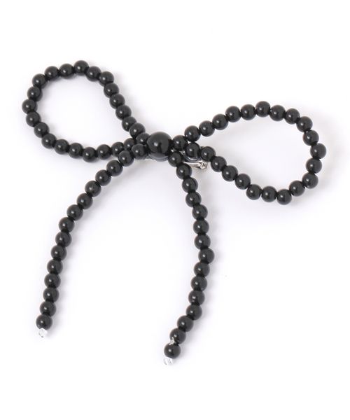 LAKOLE ビーズリボンヘアクリップ シルバー FREE ウィメンズグッズ ラコレ 139561 and ST アンドエスティ(旧ドットエスティ) LAKOLE ビーズリボンヘアクリップ シルバー FREE ウィメンズグッズ ラコレ 139561 and ST アンドエスティ(旧ドットエスティ)