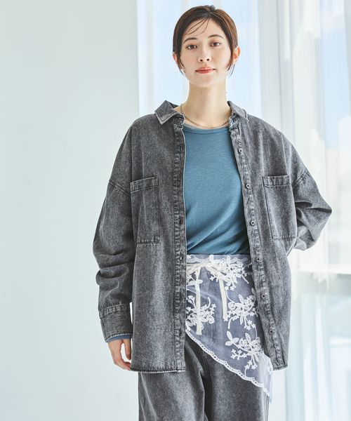 LAKOLE 【欠品カラー/新色予約開始】ケミカルウォッシュシャツ長袖 シルバー FREE ウィメンズインナー ラコレ 140262 and ST アンドエスティ(旧ドットエスティ) LAKOLE 【欠品カラー/新色予約開始】ケミカルウォッシュシャツ長袖 シルバー FREE ウィメンズインナー ラコレ 140262 and ST アンドエスティ(旧ドットエスティ)