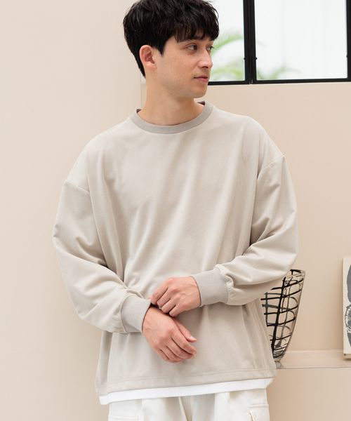 LAKOLE ツイルスエードレイヤープルオーバー/アウトレット価格 ライトグレー XL メンズインナー ラコレ 140615 and ST アンドエスティ(旧ドットエスティ) LAKOLE ツイルスエードレイヤープルオーバー/アウトレット価格 ライトグレー XL メンズインナー ラコレ 140615 and ST アンドエスティ(旧ドットエスティ)