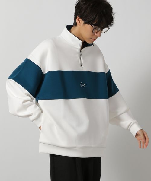 LAKOLE パネルハーフZIPロゴプルオーバー ブルー L メンズインナー ラコレ 143694 and ST アンドエスティ(旧ドットエスティ) LAKOLE パネルハーフZIPロゴプルオーバー ブルー L メンズインナー ラコレ 143694 and ST アンドエスティ(旧ドットエスティ)