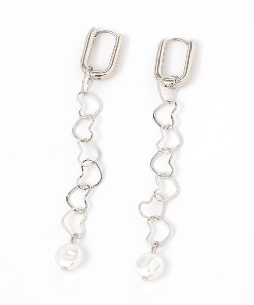 LAKOLE ラインハートピアス/アウトレット価格 ホワイト FREE ウィメンズグッズ ラコレ 144553 and ST アンドエスティ（旧ドットエスティ）