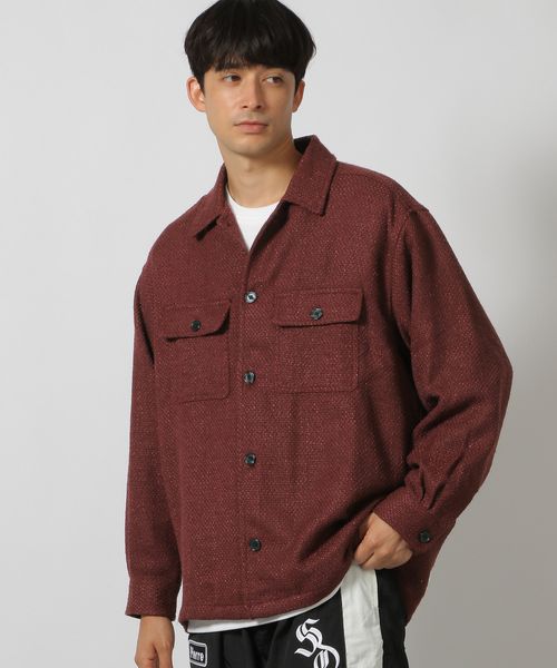 LAKOLE ツイードCPOシャツ/アウトレット価格 ボルドー M メンズインナー ラコレ 146472 and ST アンドエスティ(旧ドットエスティ) LAKOLE ツイードCPOシャツ/アウトレット価格 ボルドー M メンズインナー ラコレ 146472 and ST アンドエスティ(旧ドットエスティ)