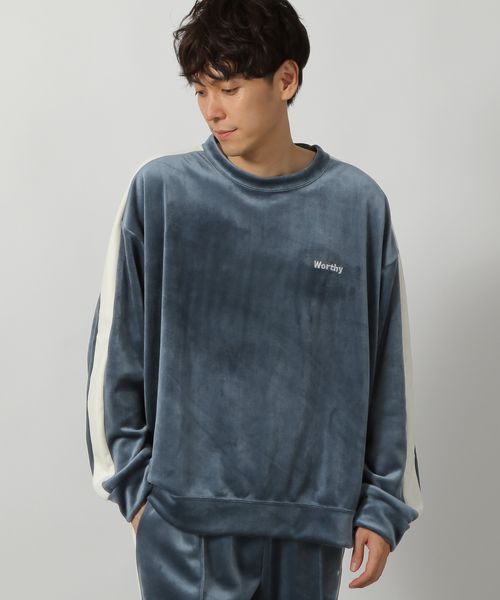 LAKOLE ベロアトラックプルオーバー ライトブルー M メンズインナー ラコレ 147374 and ST アンドエスティ(旧ドットエスティ) LAKOLE ベロアトラックプルオーバー ライトブルー M メンズインナー ラコレ 147374 and ST アンドエスティ(旧ドットエスティ)