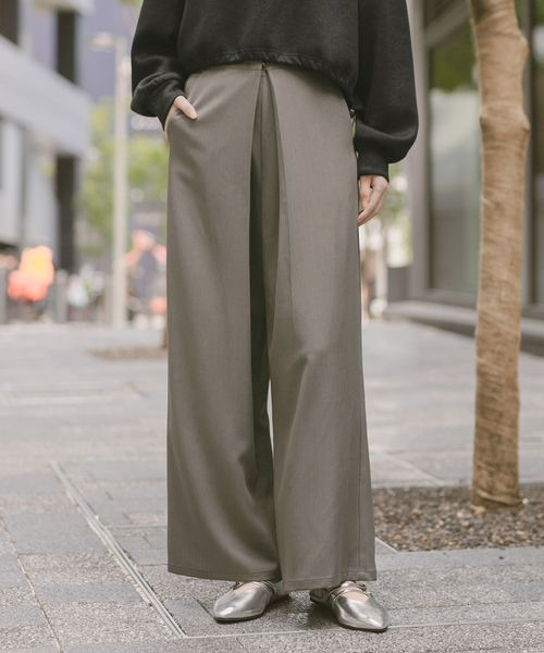 LAKOLE ウエストフックワイドパンツ グレー M ウィメンズボトムス ラコレ 148693 and ST アンドエスティ(旧ドットエスティ) LAKOLE ウエストフックワイドパンツ グレー M ウィメンズボトムス ラコレ 148693 and ST アンドエスティ(旧ドットエスティ)