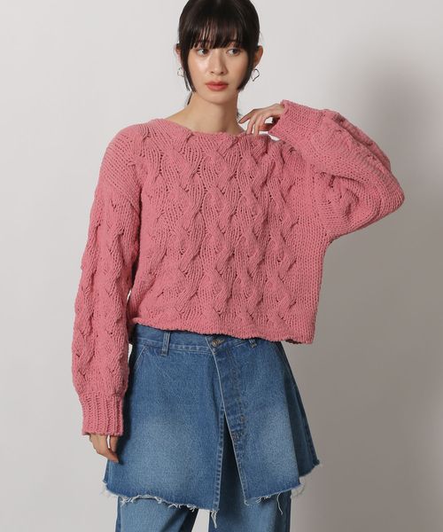 LAKOLE モールケーブルプルオーバー ピンク FREE ウィメンズインナー ラコレ 149366 and ST アンドエスティ(旧ドットエスティ) LAKOLE モールケーブルプルオーバー ピンク FREE ウィメンズインナー ラコレ 149366 and ST アンドエスティ(旧ドットエスティ)