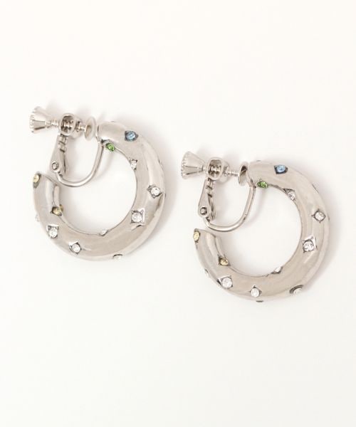 LAKOLE マルチクリスタルフープイヤリング ホワイト FREE ウィメンズグッズ ラコレ 168814 and ST アンドエスティ(旧ドットエスティ) LAKOLE マルチクリスタルフープイヤリング ホワイト FREE ウィメンズグッズ ラコレ 168814 and ST アンドエスティ(旧ドットエスティ)
