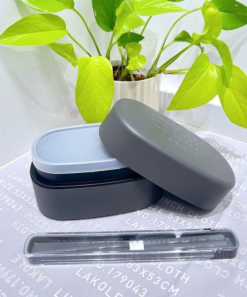 LAKOLE オーバル型2段ランチボックス ランチ用品 チャコールグレー FREE ラコレ 192610 and ST アンドエスティ(旧ドットエスティ) LAKOLE オーバル型2段ランチボックス ランチ用品 チャコールグレー FREE ラコレ 192610 and ST アンドエスティ(旧ドットエスティ)