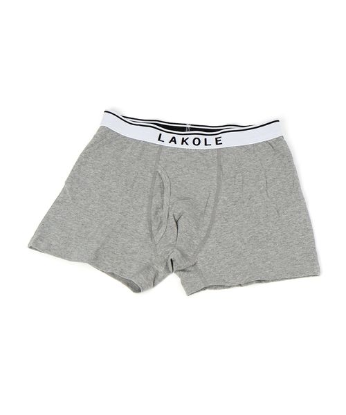 LAKOLE コットンロゴ無地ボクサーパンツ グレー L メンズグッズ ラコレ 194361 and ST アンドエスティ(旧ドットエスティ) LAKOLE コットンロゴ無地ボクサーパンツ グレー L メンズグッズ ラコレ 194361 and ST アンドエスティ(旧ドットエスティ)