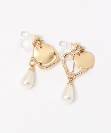 Me&Ro 10K Gold Teardrop Om Stud Earrings-