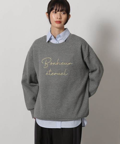 裏起毛ブラシ刺繍スウェット | [公式]ラコレ（LAKOLE）通販