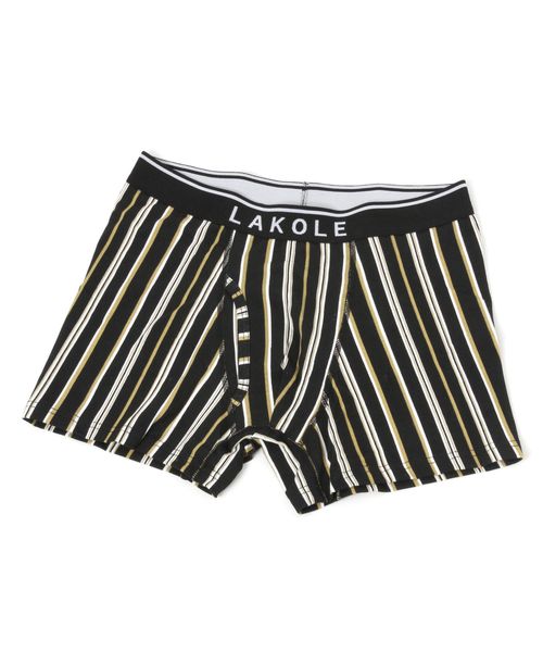 LAKOLE ストライプ柄コットンボクサーパンツ シルバー L メンズグッズ ラコレ 258525 and ST アンドエスティ(旧ドットエスティ) LAKOLE ストライプ柄コットンボクサーパンツ シルバー L メンズグッズ ラコレ 258525 and ST アンドエスティ(旧ドットエスティ)