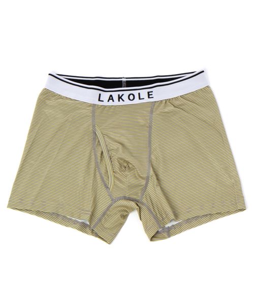LAKOLE ボーダー柄ボクサーパンツ イエロー M メンズグッズ ラコレ 266479 and ST アンドエスティ(旧ドットエスティ) LAKOLE ボーダー柄ボクサーパンツ イエロー M メンズグッズ ラコレ 266479 and ST アンドエスティ(旧ドットエスティ)