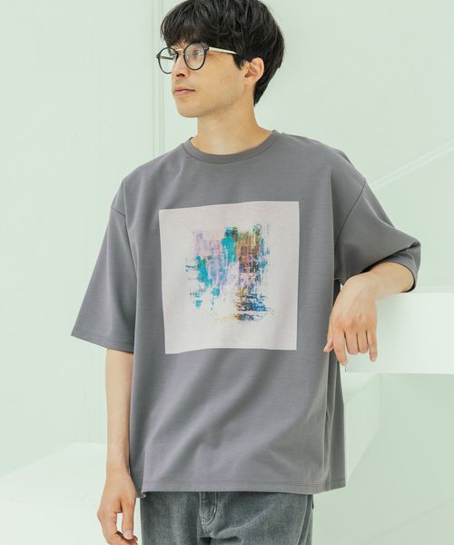 LAKOLE アートペイントプリントT チャコールグレー M メンズインナー ラコレ 283520 and ST アンドエスティ(旧ドットエスティ) LAKOLE アートペイントプリントT チャコールグレー M メンズインナー ラコレ 283520 and ST アンドエスティ(旧ドットエスティ)