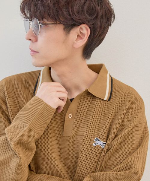 LAKOLE メッシュワンポイントポロニット ブラウン L メンズインナー ラコレ 284371 and ST アンドエスティ(旧ドットエスティ) LAKOLE メッシュワンポイントポロニット ブラウン L メンズインナー ラコレ 284371 and ST アンドエスティ(旧ドットエスティ)