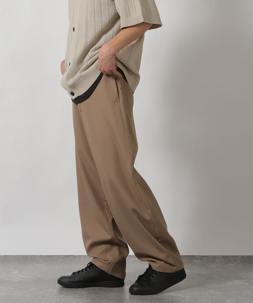 LAKOLE 【セットアップ可】ツイルバレルレッグパンツ ベージュ L メンズボトムス ラコレ 284452 and ST アンドエスティ(旧ドットエスティ) LAKOLE 【セットアップ可】ツイルバレルレッグパンツ ベージュ L メンズボトムス ラコレ 284452 and ST アンドエスティ(旧ドットエスティ)