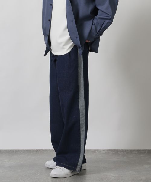 LAKOLE ラインデニムパンツ ライトブルー L メンズボトムス ラコレ 288138 and ST アンドエスティ(旧ドットエスティ) LAKOLE ラインデニムパンツ ライトブルー L メンズボトムス ラコレ 288138 and ST アンドエスティ(旧ドットエスティ)