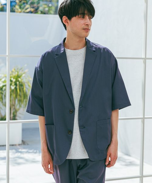 LAKOLE 【セットアップ可】TRルーズジャケット半袖 ネイビー M メンズインナー ラコレ 288150 and ST アンドエスティ(旧ドットエスティ) LAKOLE 【セットアップ可】TRルーズジャケット半袖 ネイビー M メンズインナー ラコレ 288150 and ST アンドエスティ(旧ドットエスティ)