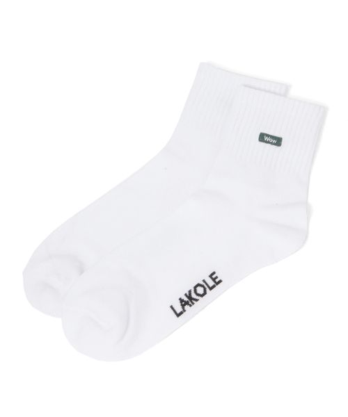 LAKOLE ショートボックスロゴソックス ライトグレー FREE メンズグッズ ラコレ 288708 and ST アンドエスティ(旧ドットエスティ) LAKOLE ショートボックスロゴソックス ライトグレー FREE メンズグッズ ラコレ 288708 and ST アンドエスティ(旧ドットエスティ)