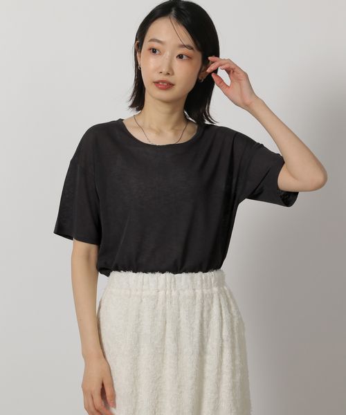 LAKOLE 【欠品カラー追加予約開始】スラブシアー半袖T チャコールグレー FREE ウィメンズインナー ラコレ 289662 and ST アンドエスティ(旧ドットエスティ) LAKOLE 【欠品カラー追加予約開始】スラブシアー半袖T チャコールグレー FREE ウィメンズインナー ラコレ 289662 and ST アンドエスティ(旧ドットエスティ)