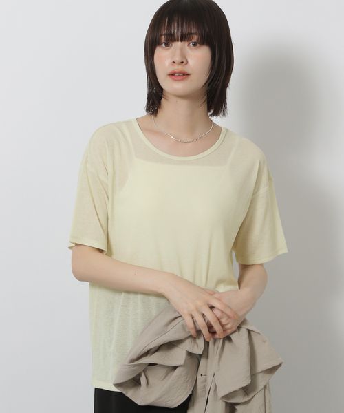 LAKOLE 【欠品カラー/新色予約開始】スラブシアー半袖T イエロー FREE ウィメンズインナー ラコレ 289662 and ST アンドエスティ(旧ドットエスティ) LAKOLE 【欠品カラー/新色予約開始】スラブシアー半袖T イエロー FREE ウィメンズインナー ラコレ 289662 and ST アンドエスティ(旧ドットエスティ)