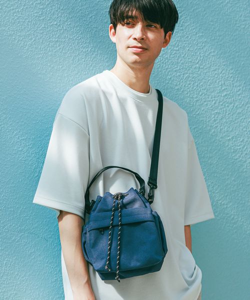 LAKOLE ポケット巾着ショルダーバッグ ネイビー FREE メンズグッズ ラコレ 290250 and ST アンドエスティ(旧ドットエスティ) LAKOLE ポケット巾着ショルダーバッグ ネイビー FREE メンズグッズ ラコレ 290250 and ST アンドエスティ(旧ドットエスティ)