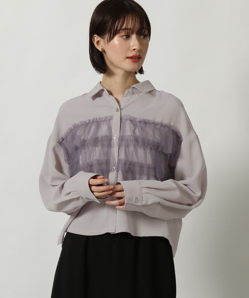 LAKOLE チュールドッキングシャツ長袖 グレー L ウィメンズインナー ラコレ 291761 and ST アンドエスティ(旧ドットエスティ) LAKOLE チュールドッキングシャツ長袖 グレー L ウィメンズインナー ラコレ 291761 and ST アンドエスティ(旧ドットエスティ)