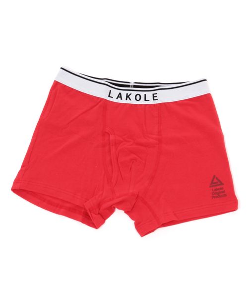 LAKOLE コットン無地プリントボクサーパンツ レッド L メンズグッズ ラコレ 299332 and ST アンドエスティ(旧ドットエスティ) LAKOLE コットン無地プリントボクサーパンツ レッド L メンズグッズ ラコレ 299332 and ST アンドエスティ(旧ドットエスティ)