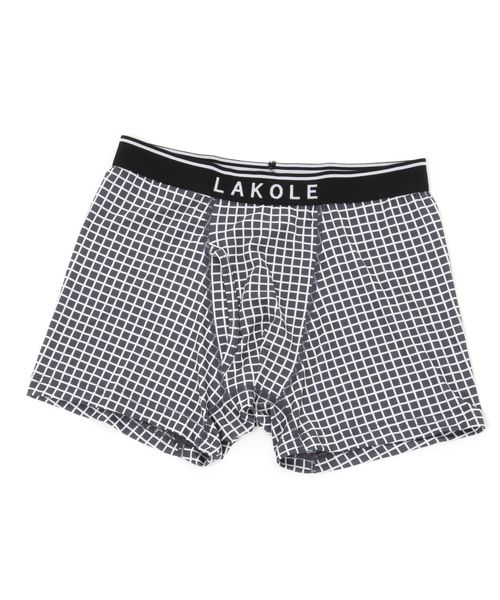 LAKOLE チェック柄ボクサーパンツ チャコールグレー S メンズグッズ ラコレ 299333 and ST アンドエスティ(旧ドットエスティ) LAKOLE チェック柄ボクサーパンツ チャコールグレー S メンズグッズ ラコレ 299333 and ST アンドエスティ(旧ドットエスティ)