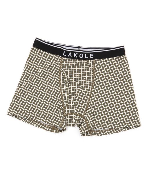 LAKOLE チェック柄ボクサーパンツ カーキ L メンズグッズ ラコレ 299333 and ST アンドエスティ(旧ドットエスティ) LAKOLE チェック柄ボクサーパンツ カーキ L メンズグッズ ラコレ 299333 and ST アンドエスティ(旧ドットエスティ)