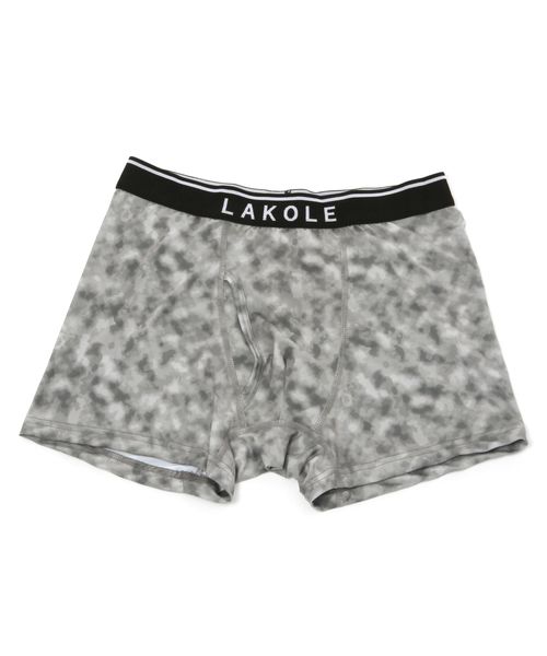 LAKOLE タイダイ柄×ロゴボクサーパンツ シルバー S メンズグッズ ラコレ 299336 and ST アンドエスティ(旧ドットエスティ) LAKOLE タイダイ柄×ロゴボクサーパンツ シルバー S メンズグッズ ラコレ 299336 and ST アンドエスティ(旧ドットエスティ)