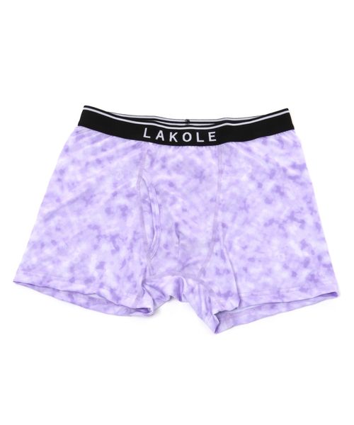 LAKOLE タイダイ柄×ロゴボクサーパンツ パープル M メンズグッズ ラコレ 299336 and ST アンドエスティ(旧ドットエスティ) LAKOLE タイダイ柄×ロゴボクサーパンツ パープル M メンズグッズ ラコレ 299336 and ST アンドエスティ(旧ドットエスティ)