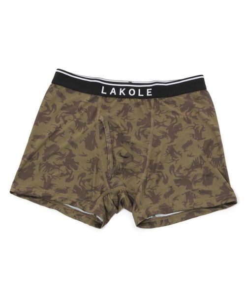 LAKOLE 迷彩柄ボクサーパンツ カーキ S メンズグッズ ラコレ 299337 and ST アンドエスティ(旧ドットエスティ) LAKOLE 迷彩柄ボクサーパンツ カーキ S メンズグッズ ラコレ 299337 and ST アンドエスティ(旧ドットエスティ)