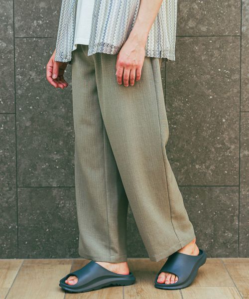 LAKOLE メランジブッチャーワイドパンツ グリーン L メンズボトムス ラコレ 321089 and ST アンドエスティ(旧ドットエスティ) LAKOLE メランジブッチャーワイドパンツ グリーン L メンズボトムス ラコレ 321089 and ST アンドエスティ(旧ドットエスティ)