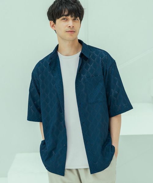 LAKOLE レースシャツ半袖 ブルー L メンズインナー ラコレ 323202 and ST アンドエスティ(旧ドットエスティ) LAKOLE レースシャツ半袖 ブルー L メンズインナー ラコレ 323202 and ST アンドエスティ(旧ドットエスティ)