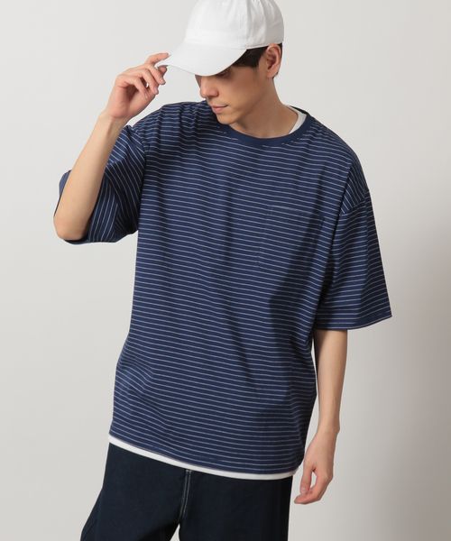 LAKOLE ボーダーワッフルレイヤーT ライトブルー M メンズインナー ラコレ 323577 and ST アンドエスティ(旧ドットエスティ) LAKOLE ボーダーワッフルレイヤーT ライトブルー M メンズインナー ラコレ 323577 and ST アンドエスティ(旧ドットエスティ)