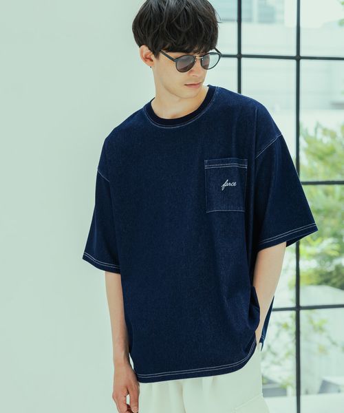 LAKOLE 【欠品カラー追加予約開始】デニムライク刺繍T ブルー L メンズインナー ラコレ 324581 and ST アンドエスティ(旧ドットエスティ) LAKOLE 【欠品カラー追加予約開始】デニムライク刺繍T ブルー L メンズインナー ラコレ 324581 and ST アンドエスティ(旧ドットエスティ)
