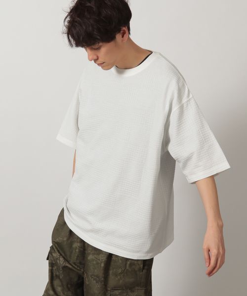 LAKOLE チェックジャガード半袖T ライトグレー L メンズインナー ラコレ 327725 and ST アンドエスティ(旧ドットエスティ) LAKOLE チェックジャガード半袖T ライトグレー L メンズインナー ラコレ 327725 and ST アンドエスティ(旧ドットエスティ)