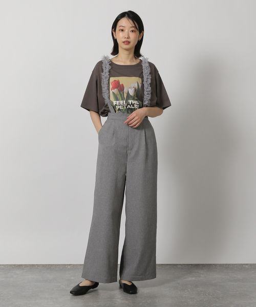 LAKOLE チュールフリルサスツキパンツ グレー L ウィメンズボトムス ラコレ 327799 and ST アンドエスティ(旧ドットエスティ) LAKOLE チュールフリルサスツキパンツ グレー L ウィメンズボトムス ラコレ 327799 and ST アンドエスティ(旧ドットエスティ)