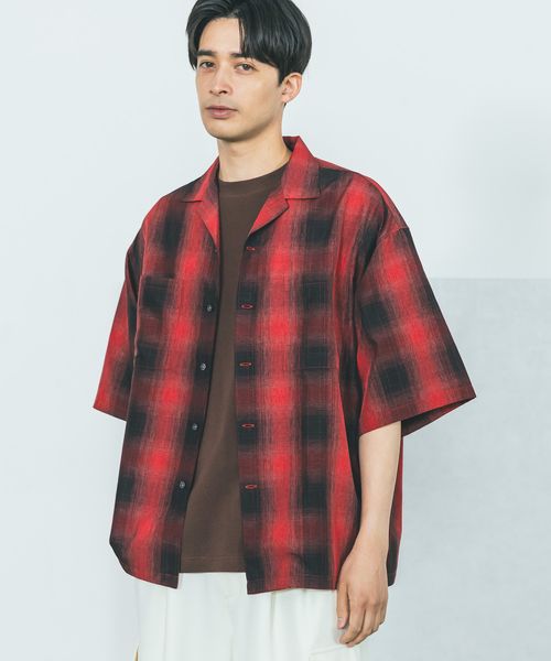 LAKOLE オンブレチェック半袖シャツ レッド M メンズインナー ラコレ 491919 and ST アンドエスティ(旧ドットエスティ) LAKOLE オンブレチェック半袖シャツ レッド M メンズインナー ラコレ 491919 and ST アンドエスティ(旧ドットエスティ)