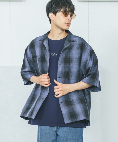 LAKOLE オンブレチェック半袖シャツ ライトブルー M メンズインナー ラコレ 491919 and ST アンドエスティ(旧ドットエスティ) LAKOLE オンブレチェック半袖シャツ ライトブルー M メンズインナー ラコレ 491919 and ST アンドエスティ(旧ドットエスティ)