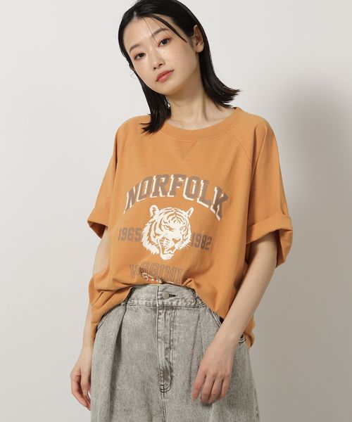 LAKOLE ヴィンテージアニマルTEE オレンジ FREE ウィメンズインナー ラコレ 494876 and ST アンドエスティ(旧ドットエスティ) LAKOLE ヴィンテージアニマルTEE オレンジ FREE ウィメンズインナー ラコレ 494876 and ST アンドエスティ(旧ドットエスティ)