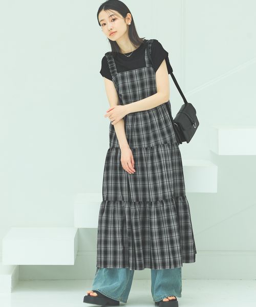 LAKOLE オンブレチェックワンピース シルバー FREE ウィメンズワンピース&チュニック ラコレ 494989 and ST アンドエスティ(旧ドットエスティ) LAKOLE オンブレチェックワンピース シルバー FREE ウィメンズワンピース&チュニック ラコレ 494989 and ST アンドエスティ(旧ドットエスティ)