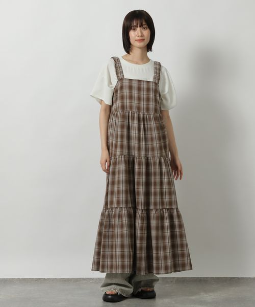 LAKOLE オンブレチェックワンピース ライトベージュ FREE ウィメンズワンピース&チュニック ラコレ 494989 and ST アンドエスティ(旧ドットエスティ) LAKOLE オンブレチェックワンピース ライトベージュ FREE ウィメンズワンピース&チュニック ラコレ 494989 and ST アンドエスティ(旧ドットエスティ)
