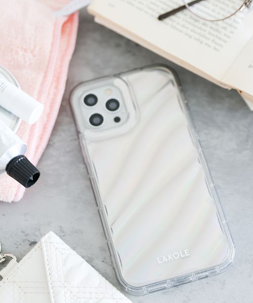 LAKOLE オーロラiPhoneケース[iPhone12/12PRO] ガジェット ホワイト FREE ラコレ 495488 and ST アンドエスティ（旧ドットエスティ）