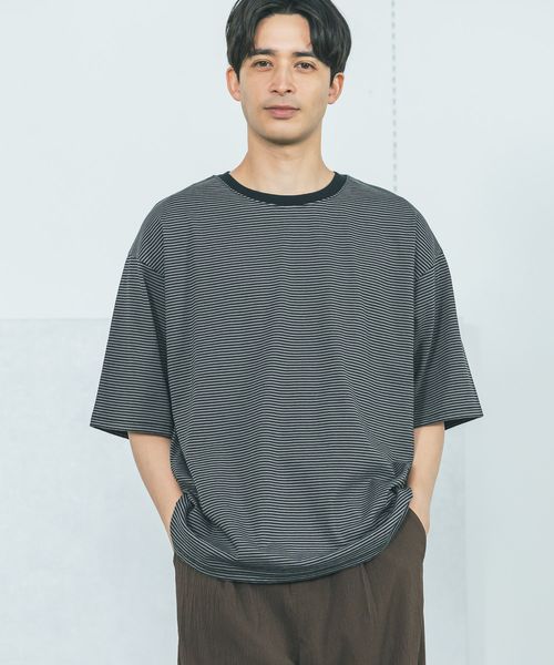 LAKOLE アソートボーダー半袖T シルバー L メンズインナー ラコレ 496436 and ST アンドエスティ(旧ドットエスティ) LAKOLE アソートボーダー半袖T シルバー L メンズインナー ラコレ 496436 and ST アンドエスティ(旧ドットエスティ)