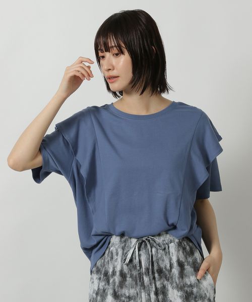 LAKOLE ラッフルTEE ライトブルー FREE ウィメンズインナー ラコレ 499837 and ST アンドエスティ(旧ドットエスティ) LAKOLE ラッフルTEE ライトブルー FREE ウィメンズインナー ラコレ 499837 and ST アンドエスティ(旧ドットエスティ)