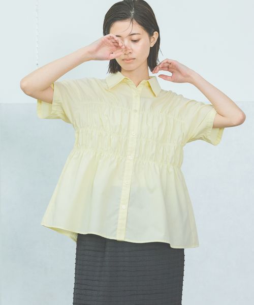 LAKOLE シャーリングシャツ6分袖 イエロー FREE ウィメンズインナー ラコレ 570637 and ST アンドエスティ(旧ドットエスティ) LAKOLE シャーリングシャツ6分袖 イエロー FREE ウィメンズインナー ラコレ 570637 and ST アンドエスティ(旧ドットエスティ)